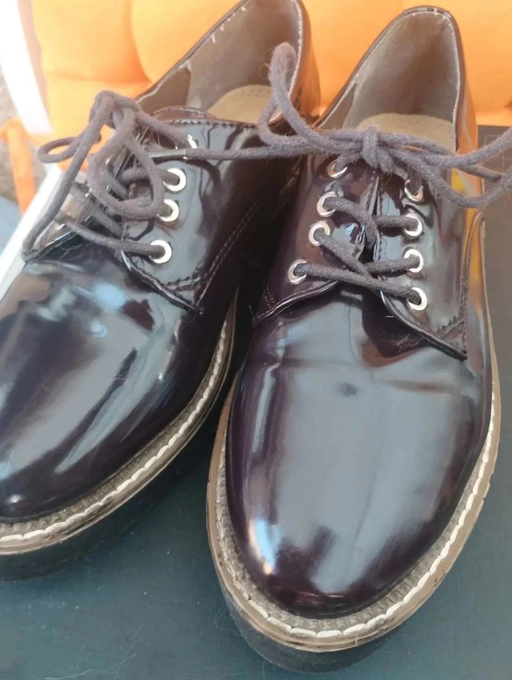 Damesschoenen met veters bruine/bordeaux reflecties, Marypaz, P37 – photo 8